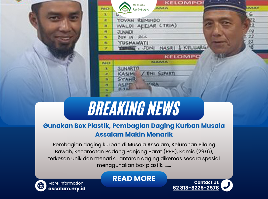 Musalla Assalam di Padang Panjang Bagikan Daging Qurban Pakai Box Plastik, Tidak Kantong Kresek